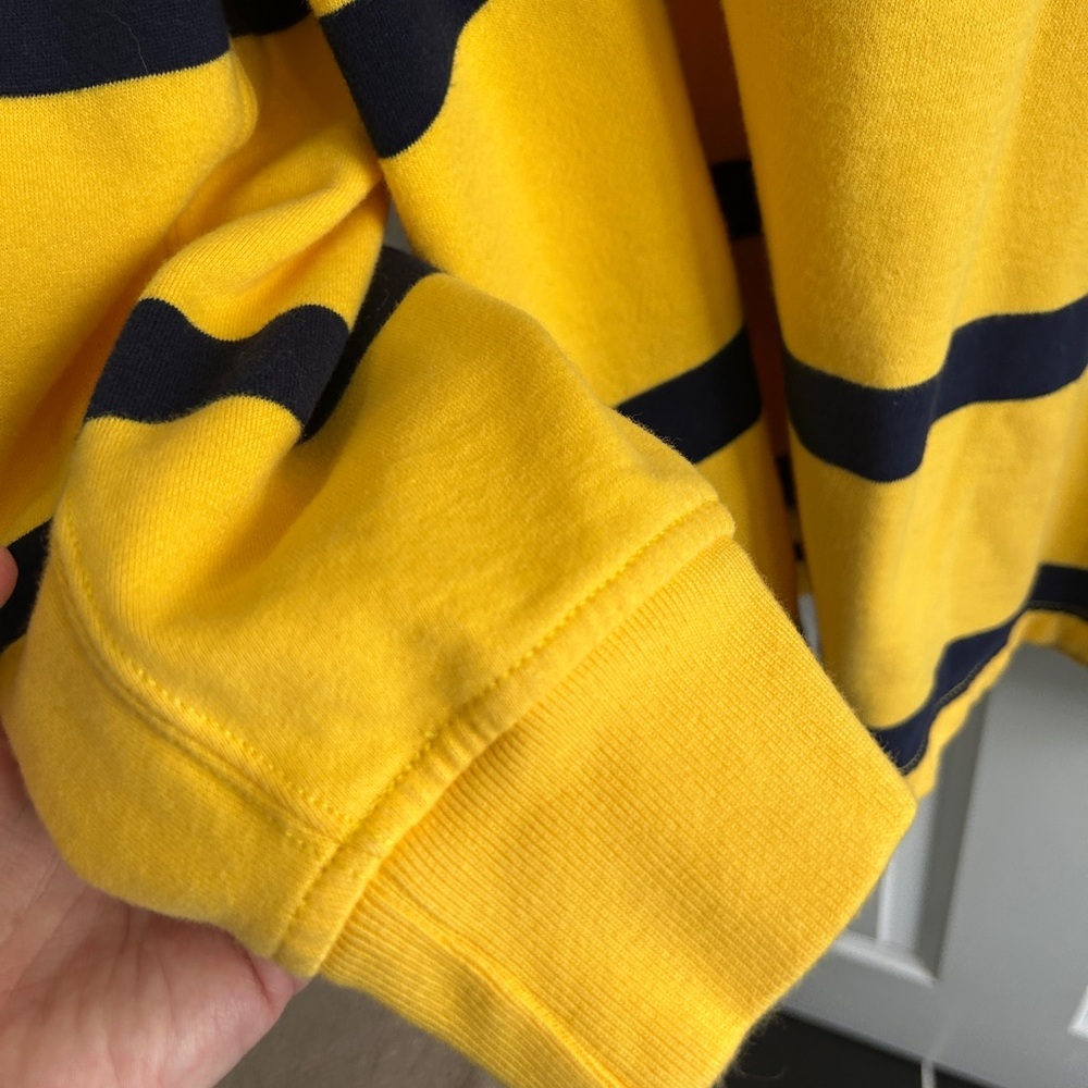 Like new Polo Ralph Lauren Yellow and Navy Striped Rugby Shirt size Large - Picture 4 of 9